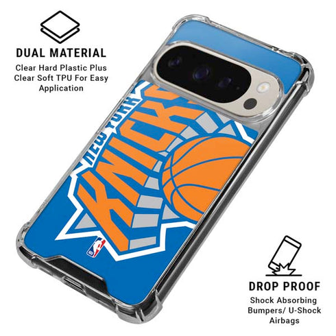 NBA New York Knicks Large Logo Pixel 9/9 Pro Clear Case